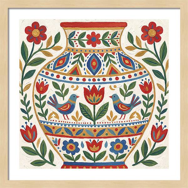 Decorative Folk Vase