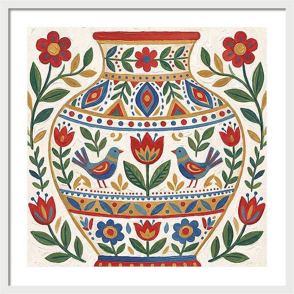 Decorative Folk Vase