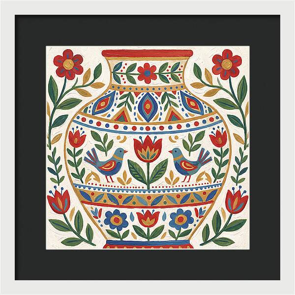 Decorative Folk Vase