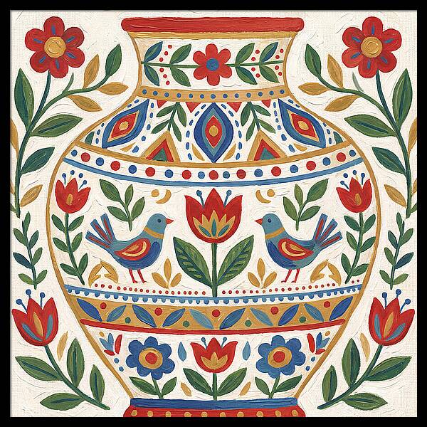 Decorative Folk Vase
