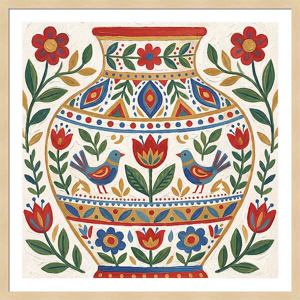 Decorative Folk Vase