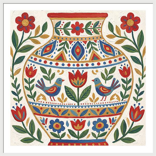 Decorative Folk Vase