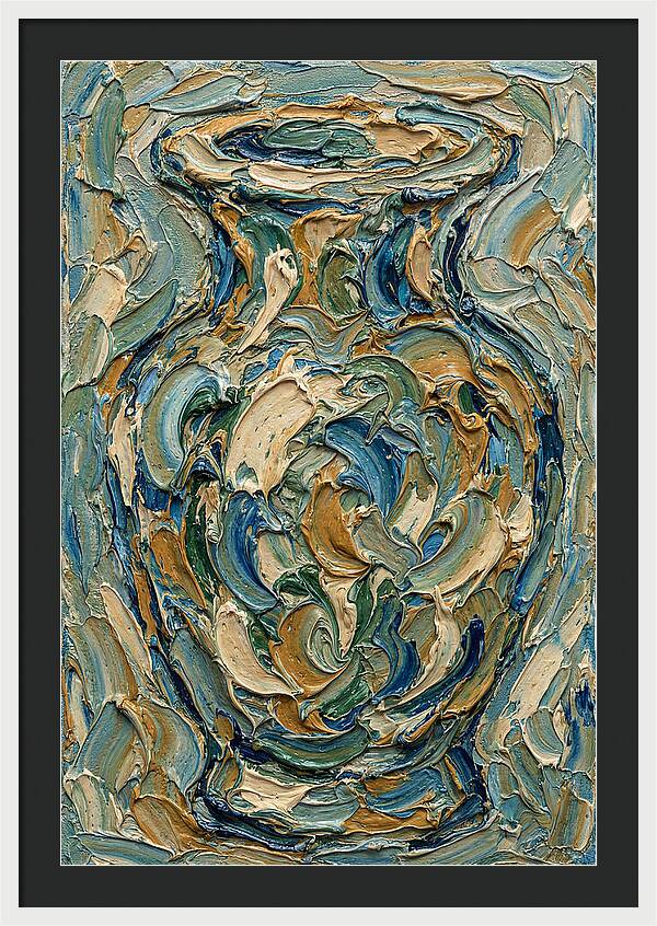 Decorative Vase In Textured Swirls