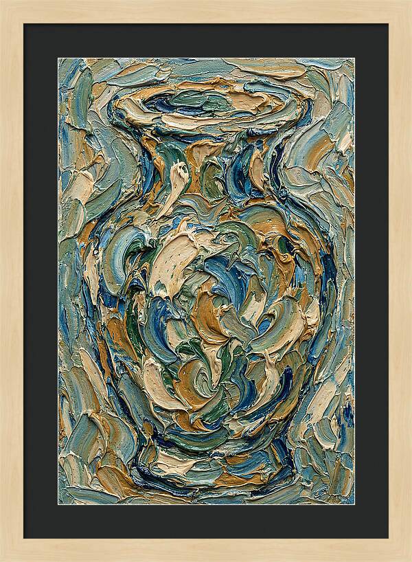 Decorative Vase In Textured Swirls