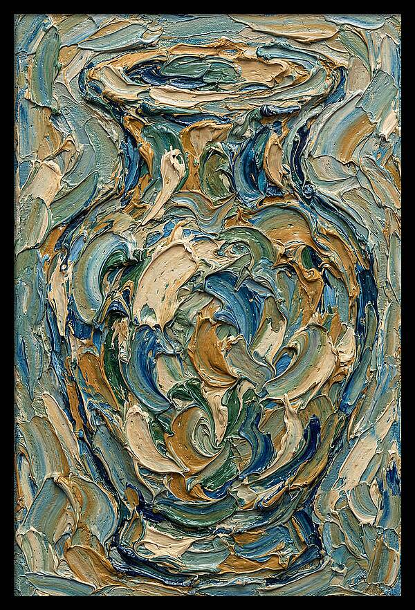 Decorative Vase In Textured Swirls