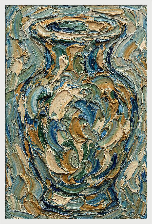 Decorative Vase In Textured Swirls