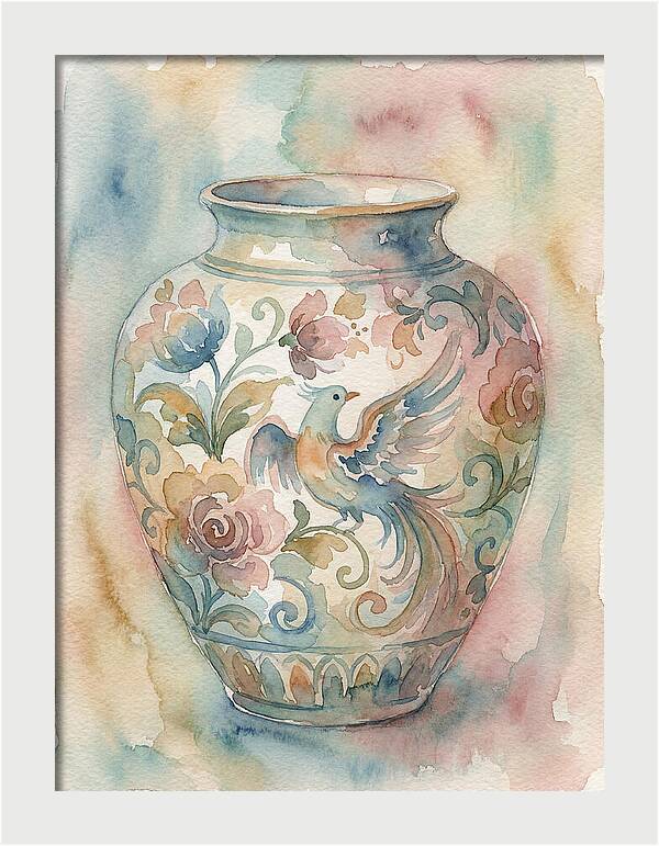 Decorative Vase With Bird