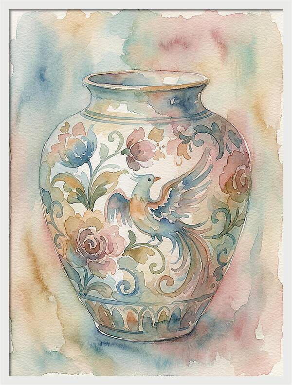 Decorative Vase With Bird