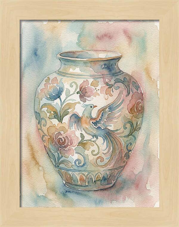 Decorative Vase With Bird