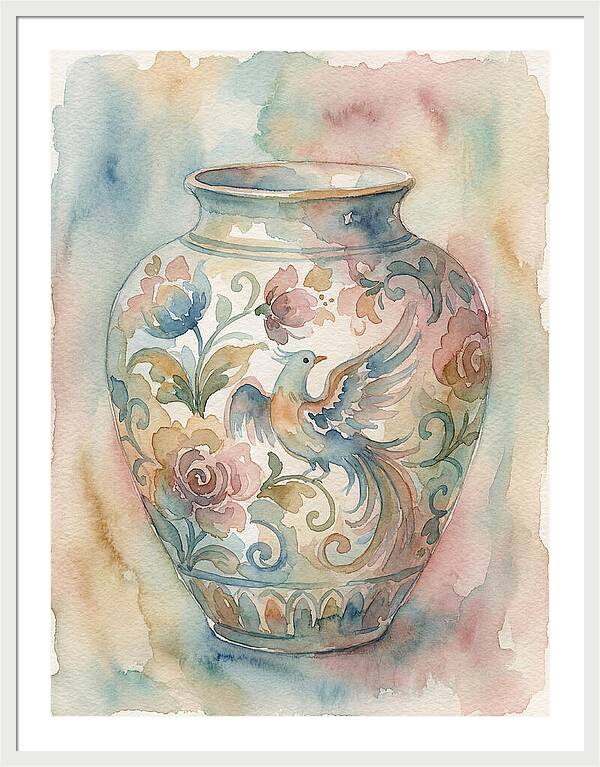 Decorative Vase With Bird