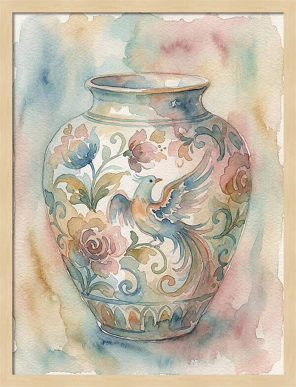 Decorative Vase With Bird