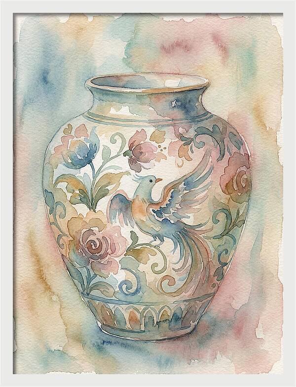 Decorative Vase With Bird