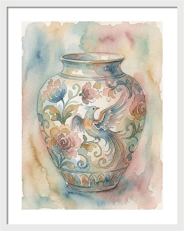 Decorative Vase With Bird