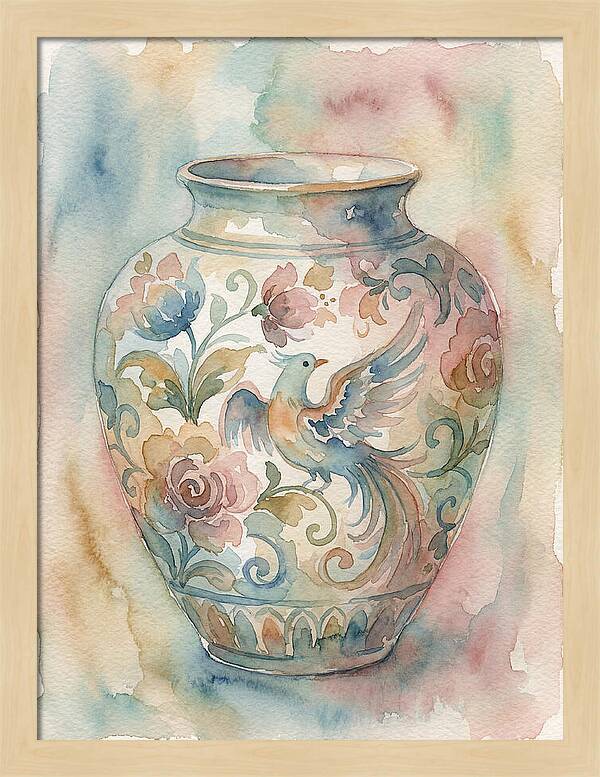 Decorative Vase With Bird