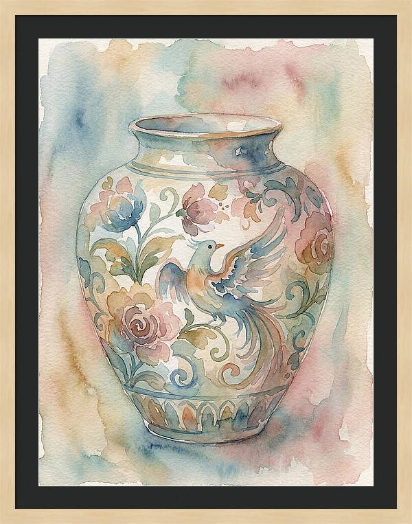Decorative Vase With Bird