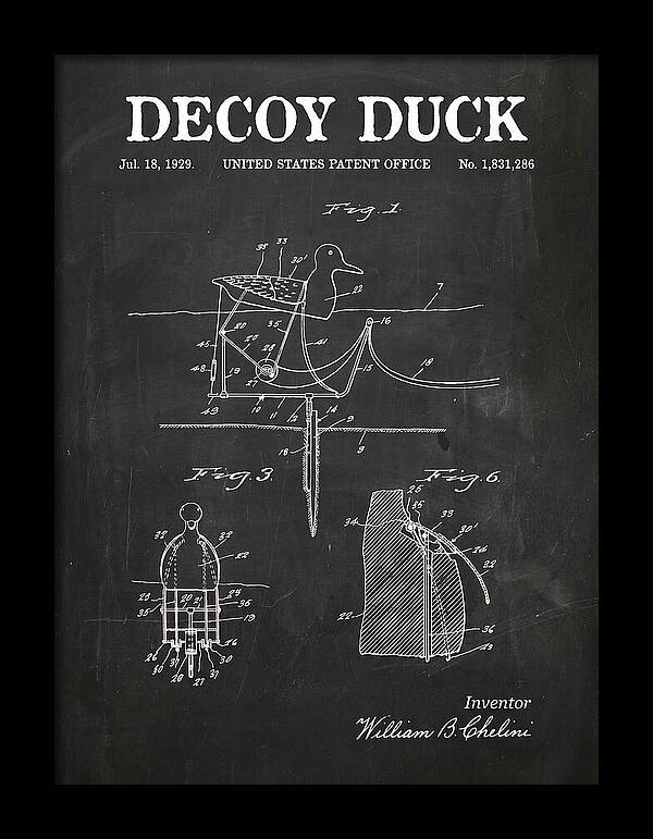Decoy Duck Chalkboard Patent Us1831286a