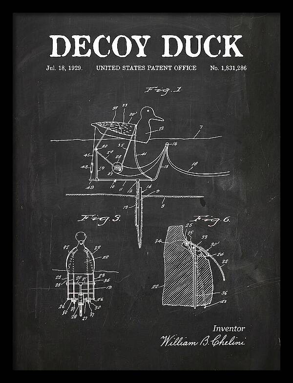 Decoy Duck Chalkboard Patent Us1831286a