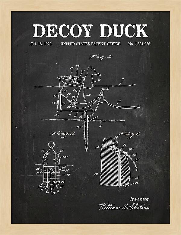 Decoy Duck Chalkboard Patent Us1831286a