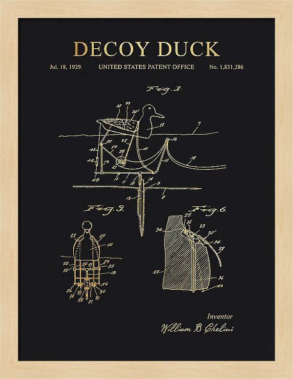 Decoy Duck Gold Patent Us1831286a