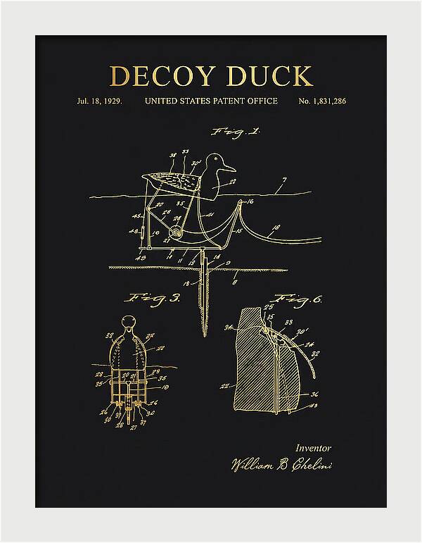 Decoy Duck Gold Patent Us1831286a