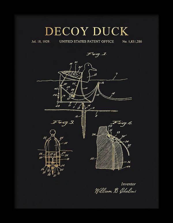 Decoy Duck Gold Patent Us1831286a