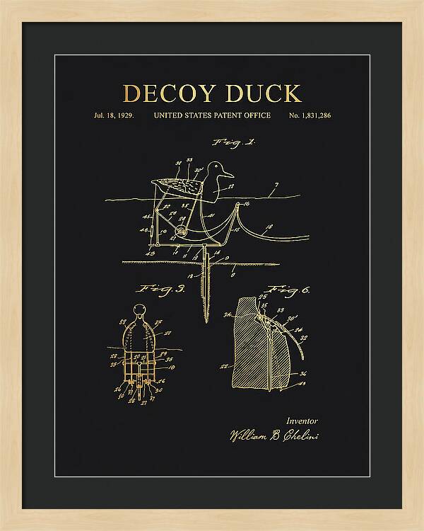 Decoy Duck Gold Patent Us1831286a