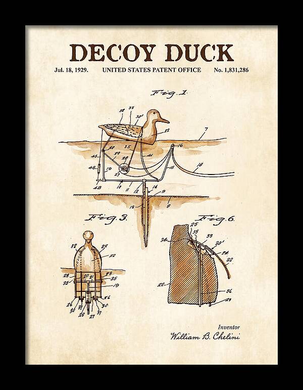 Decoy Duck Watercolor Patent Us1831286a