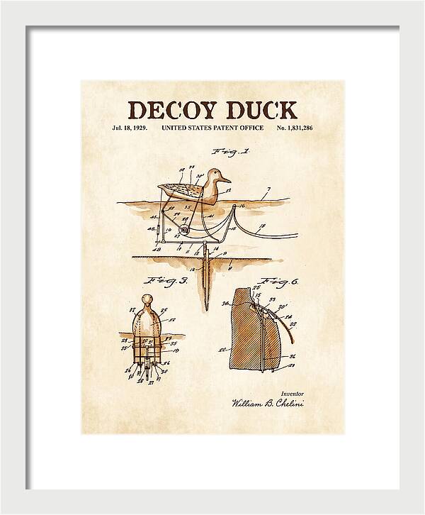 Decoy Duck Watercolor Patent Us1831286a
