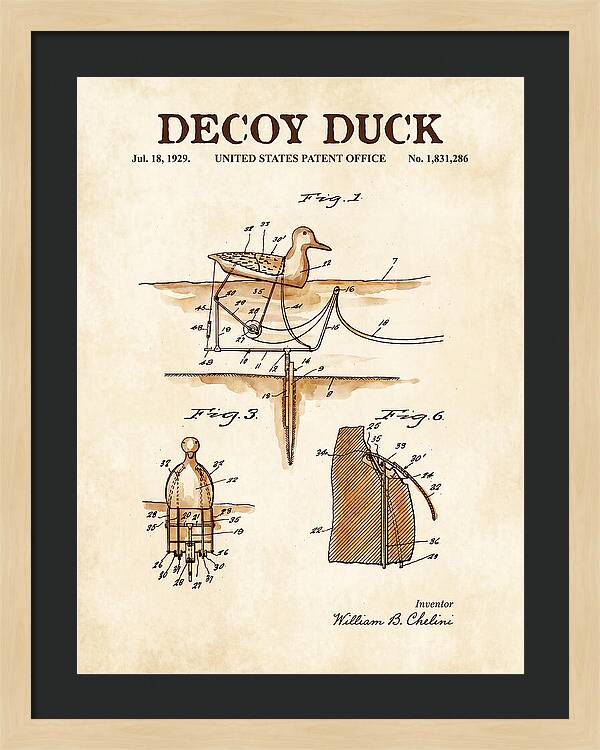 Decoy Duck Watercolor Patent Us1831286a