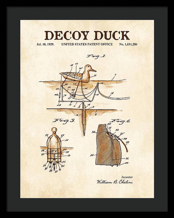 Decoy Duck Watercolor Patent Us1831286a
