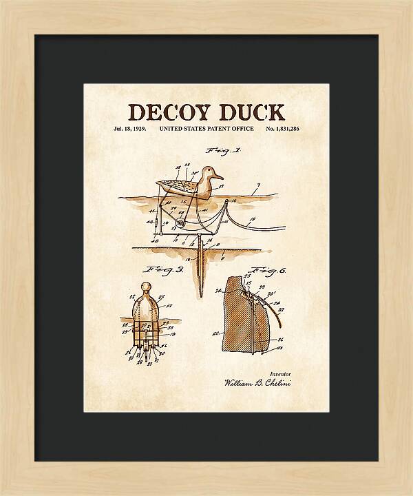 Decoy Duck Watercolor Patent Us1831286a