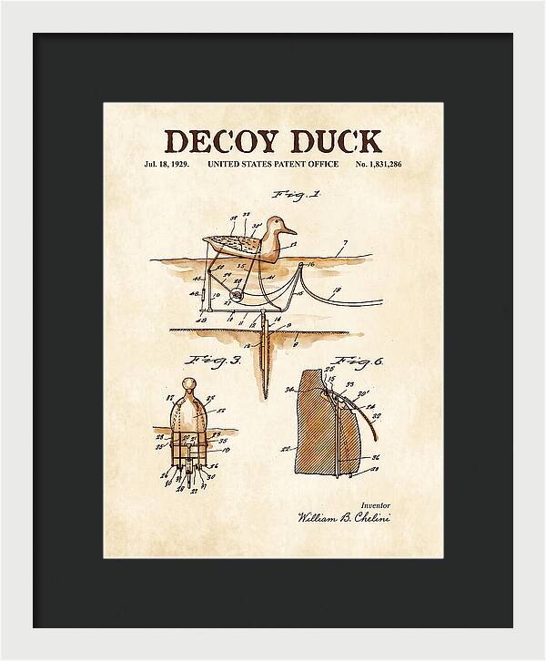 Decoy Duck Watercolor Patent Us1831286a