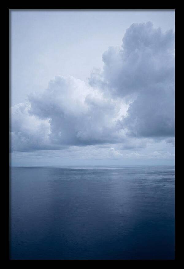 Deep Blue Ocean Under Towering Cumulus