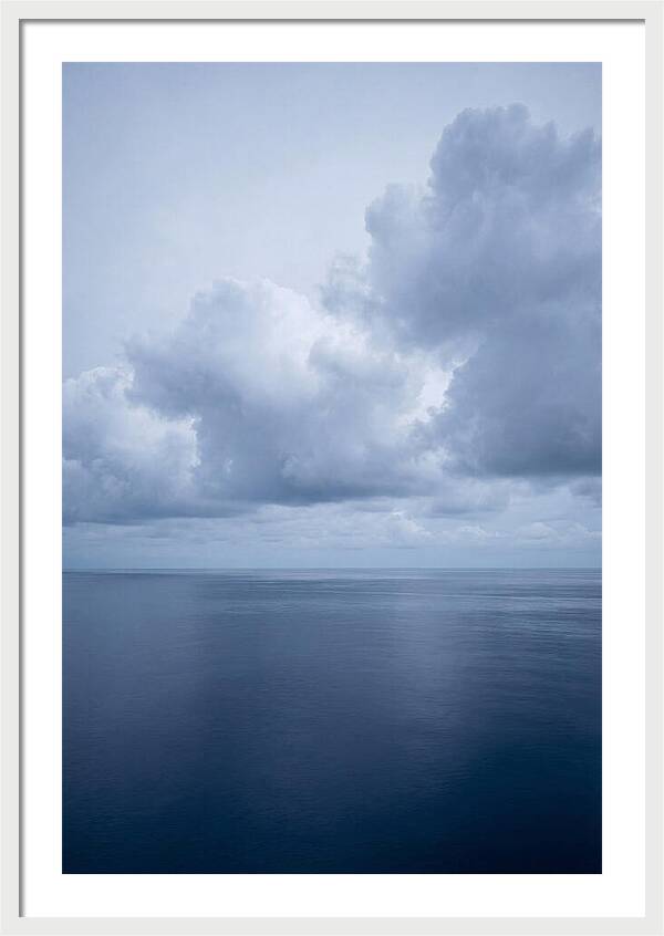 Deep Blue Ocean Under Towering Cumulus