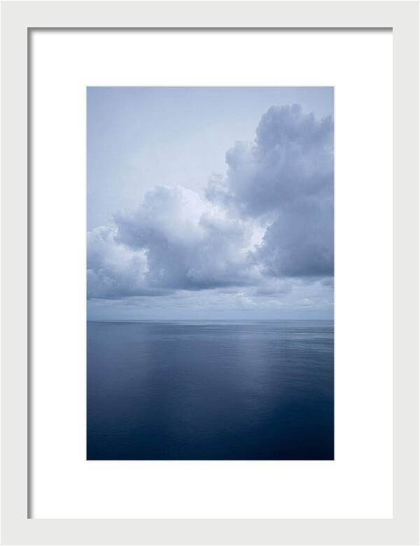 Deep Blue Ocean Under Towering Cumulus