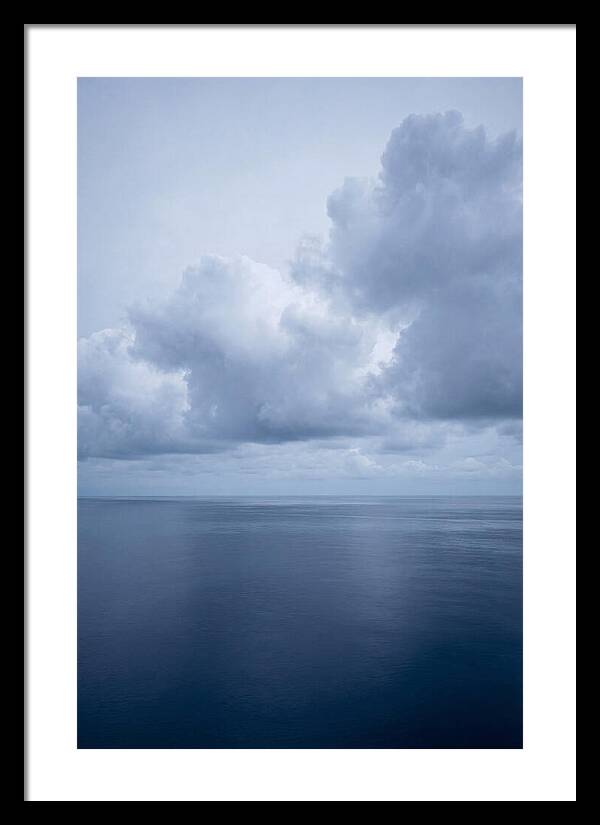 Deep Blue Ocean Under Towering Cumulus