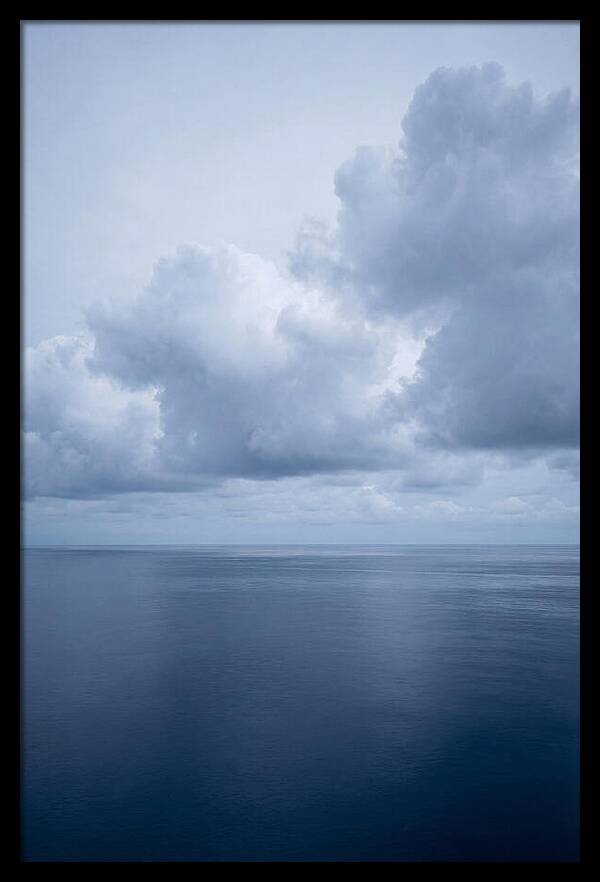 Deep Blue Ocean Under Towering Cumulus