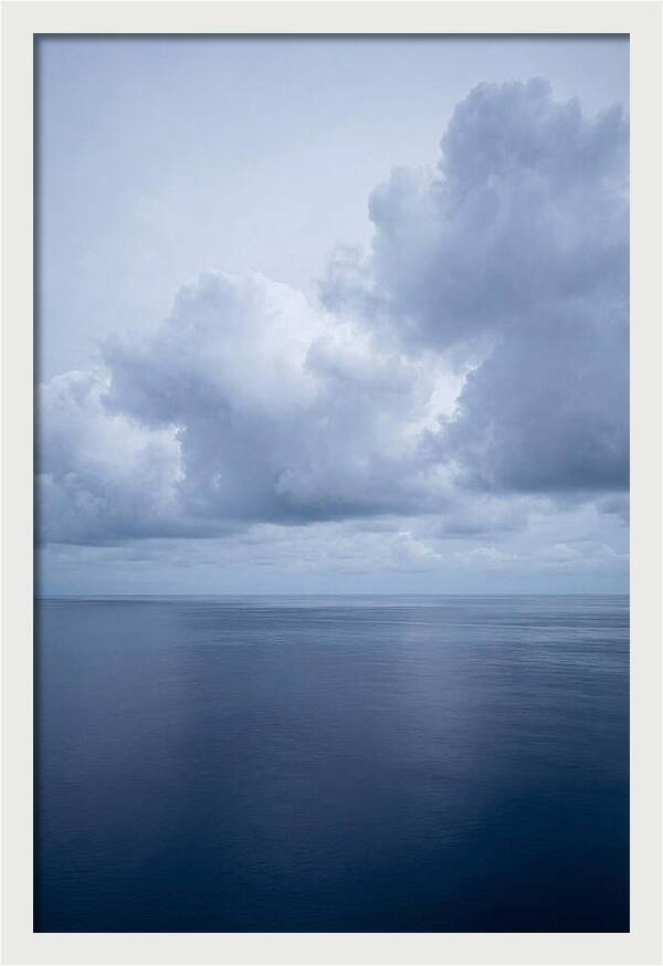 Deep Blue Ocean Under Towering Cumulus
