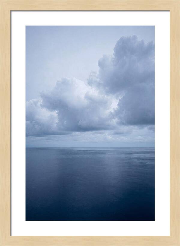 Deep Blue Ocean Under Towering Cumulus