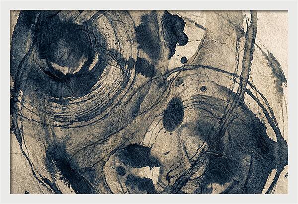 Deep Indigo Monoprint Texture