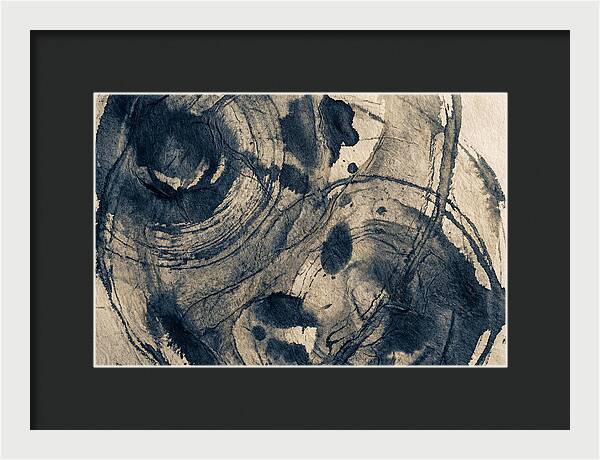 Deep Indigo Monoprint Texture