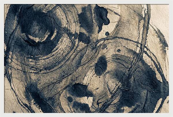 Deep Indigo Monoprint Texture