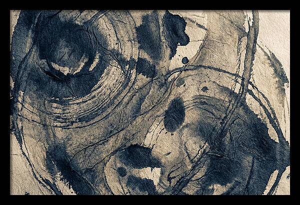 Deep Indigo Monoprint Texture