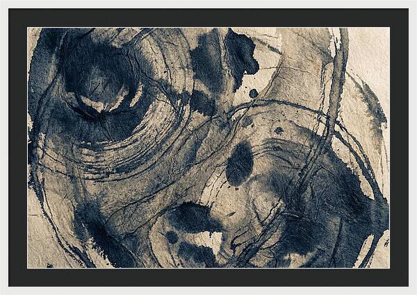 Deep Indigo Monoprint Texture