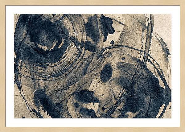 Deep Indigo Monoprint Texture