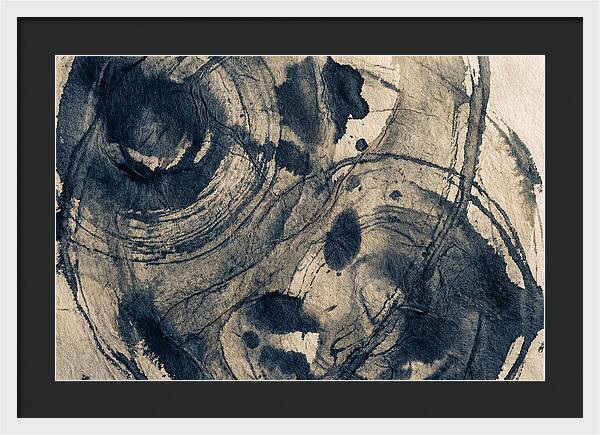 Deep Indigo Monoprint Texture
