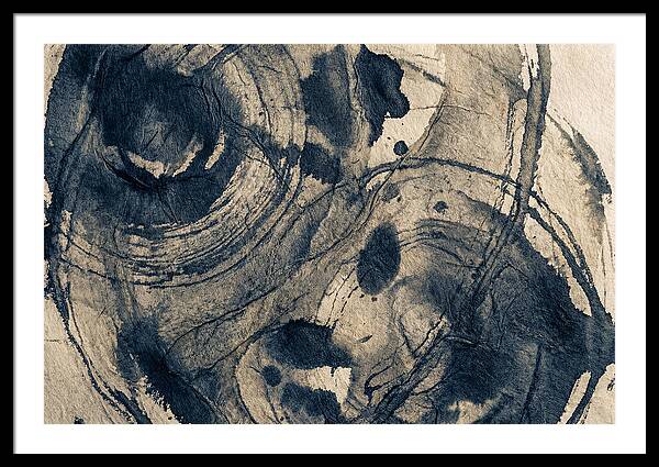 Deep Indigo Monoprint Texture