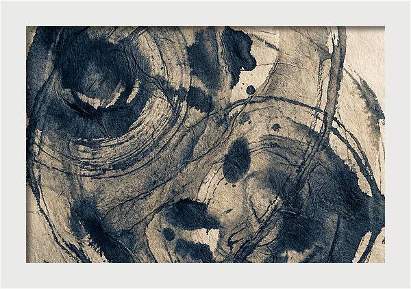 Deep Indigo Monoprint Texture