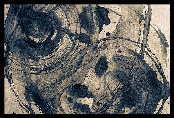 Deep Indigo Monoprint Texture