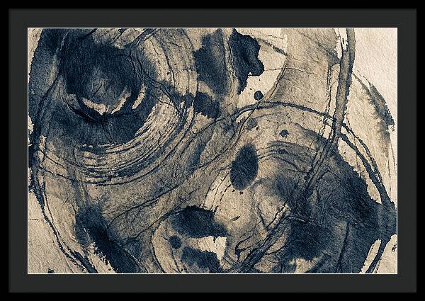 Deep Indigo Monoprint Texture